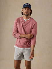 Long-Sleeve Cloud Henley - Red Sunrose Feeder