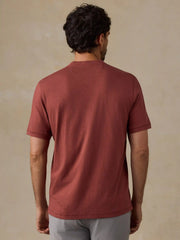 Short-Sleeve Sunwashed Regenerative Henley - Sunset Red