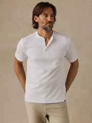 Short-Sleeve Sunwashed Regenerative Henley - White