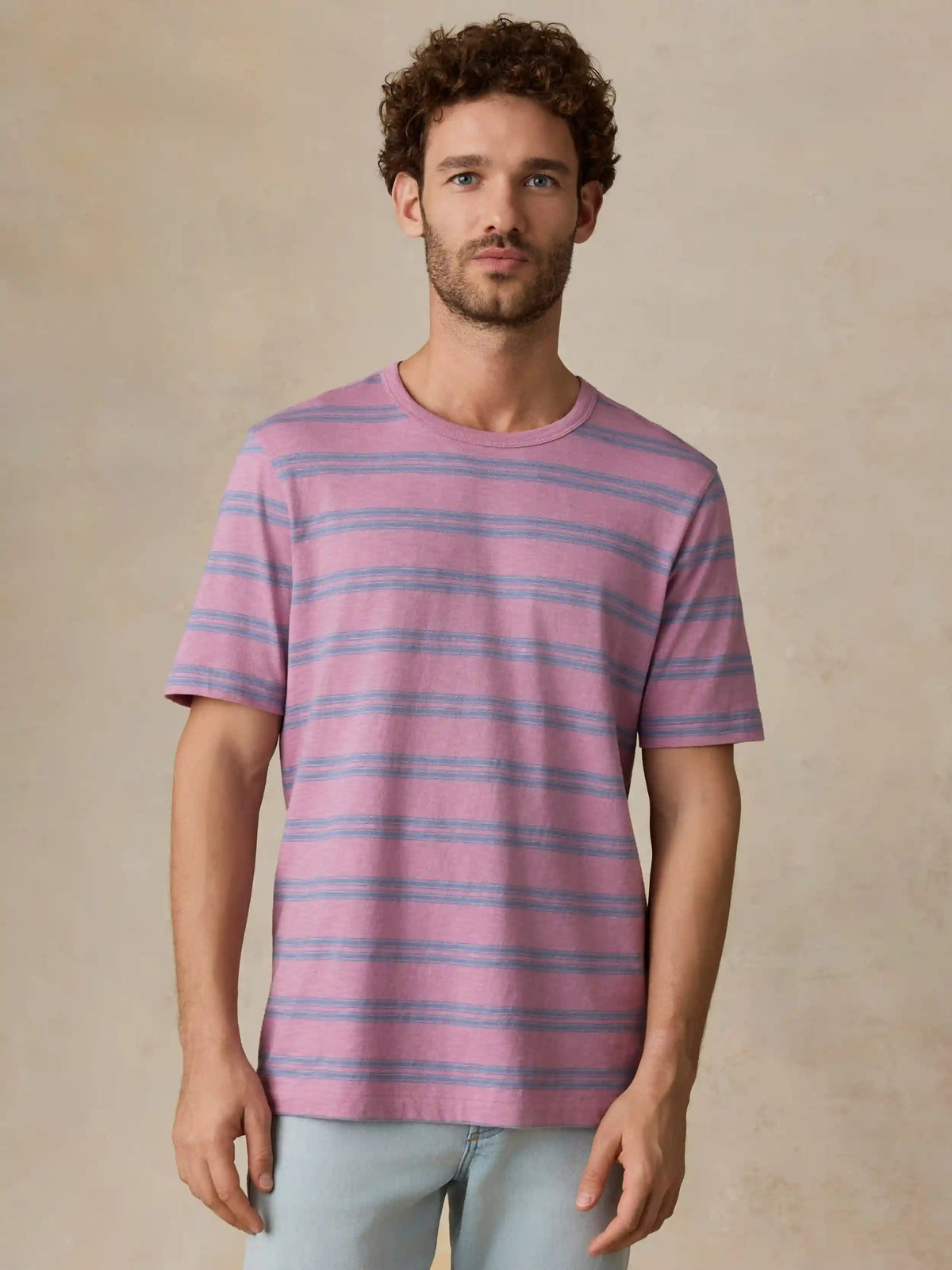 Sunwashed Regenerative Tee - Coast Orchid Stripe