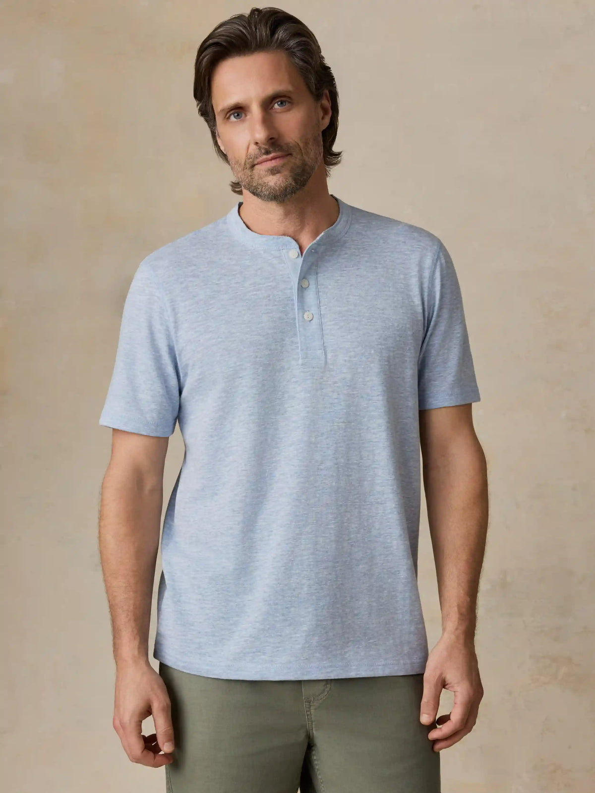 Short-Sleeve Breeze Henley - Blue Isle