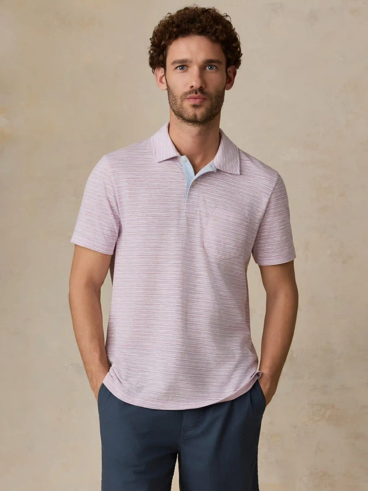 Short-Sleeve Breeze Polo - Orchid Wake Stripe