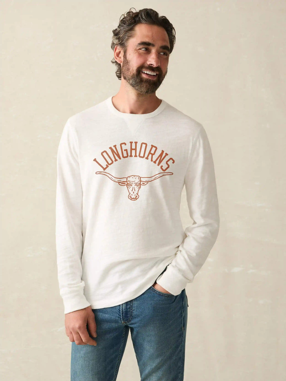 University of Texas Sunwashed Organic Crew - White