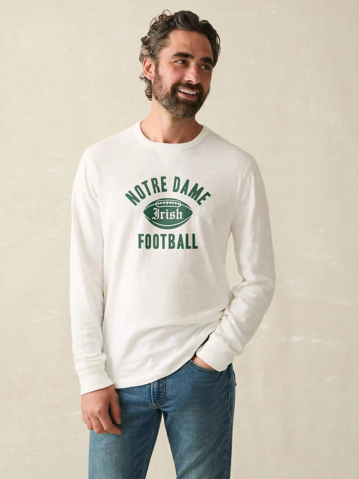 Notre Dame Sunwashed Organic Crew - White