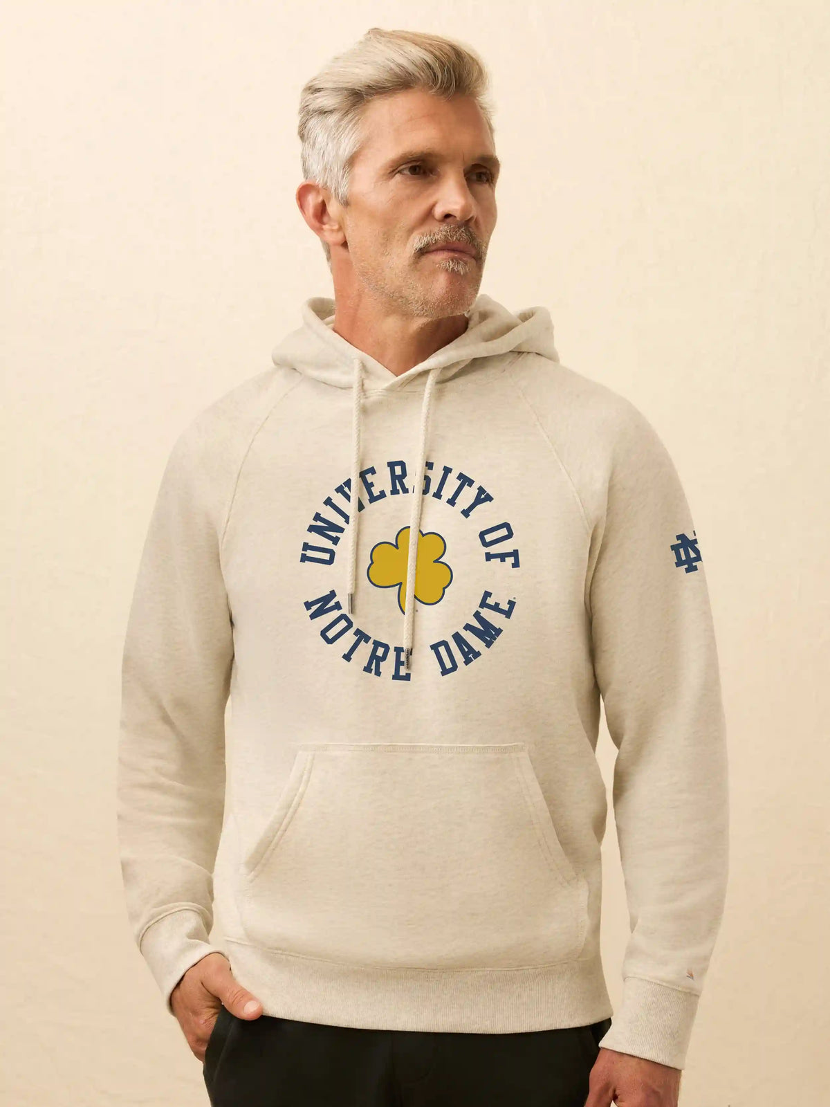 Notre Dame High Standard Fleece Hoodie - Antique Ivory Heather