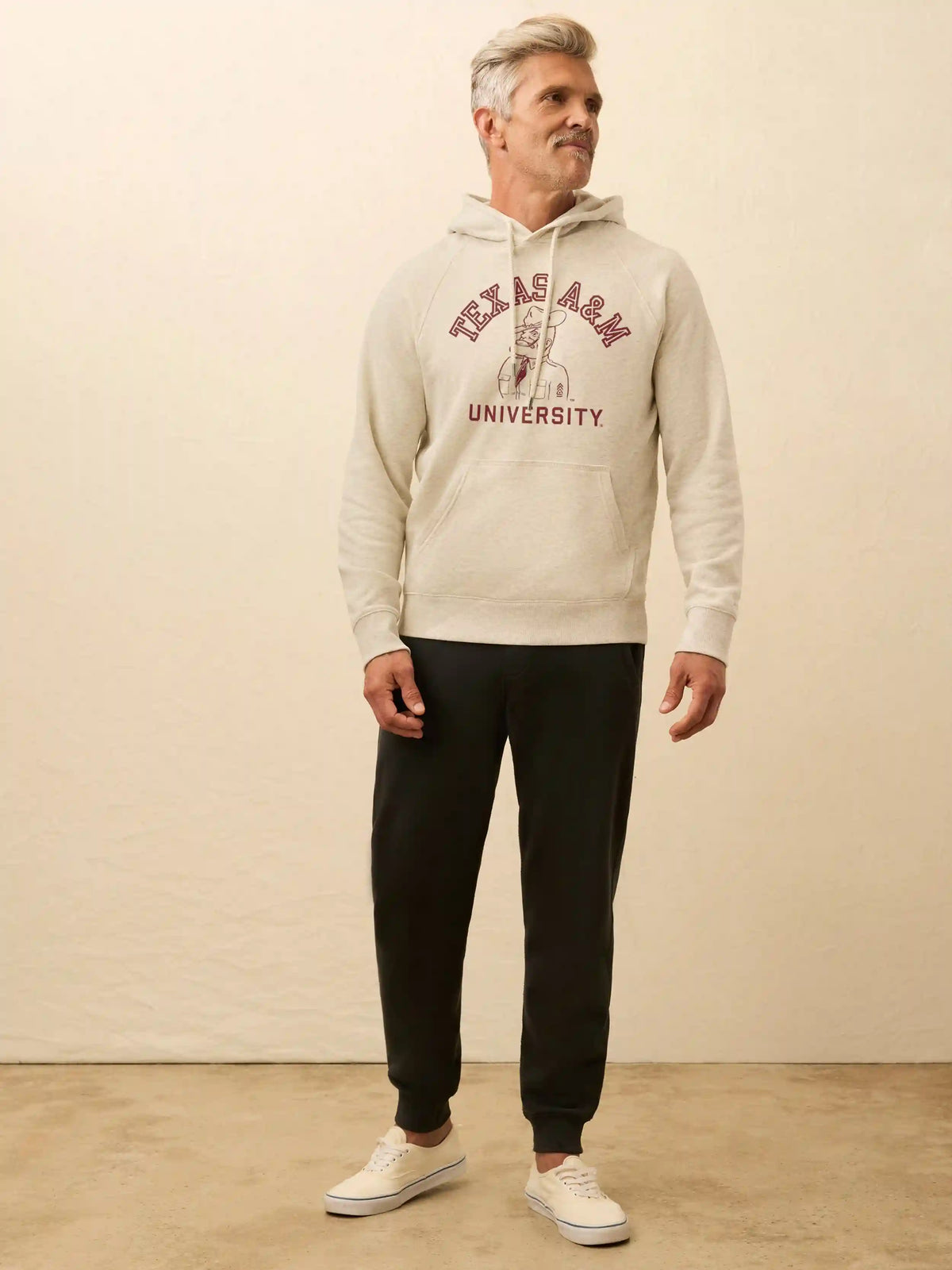 Texas A&M High Standard Fleece Hoodie - Antique Ivory Heather