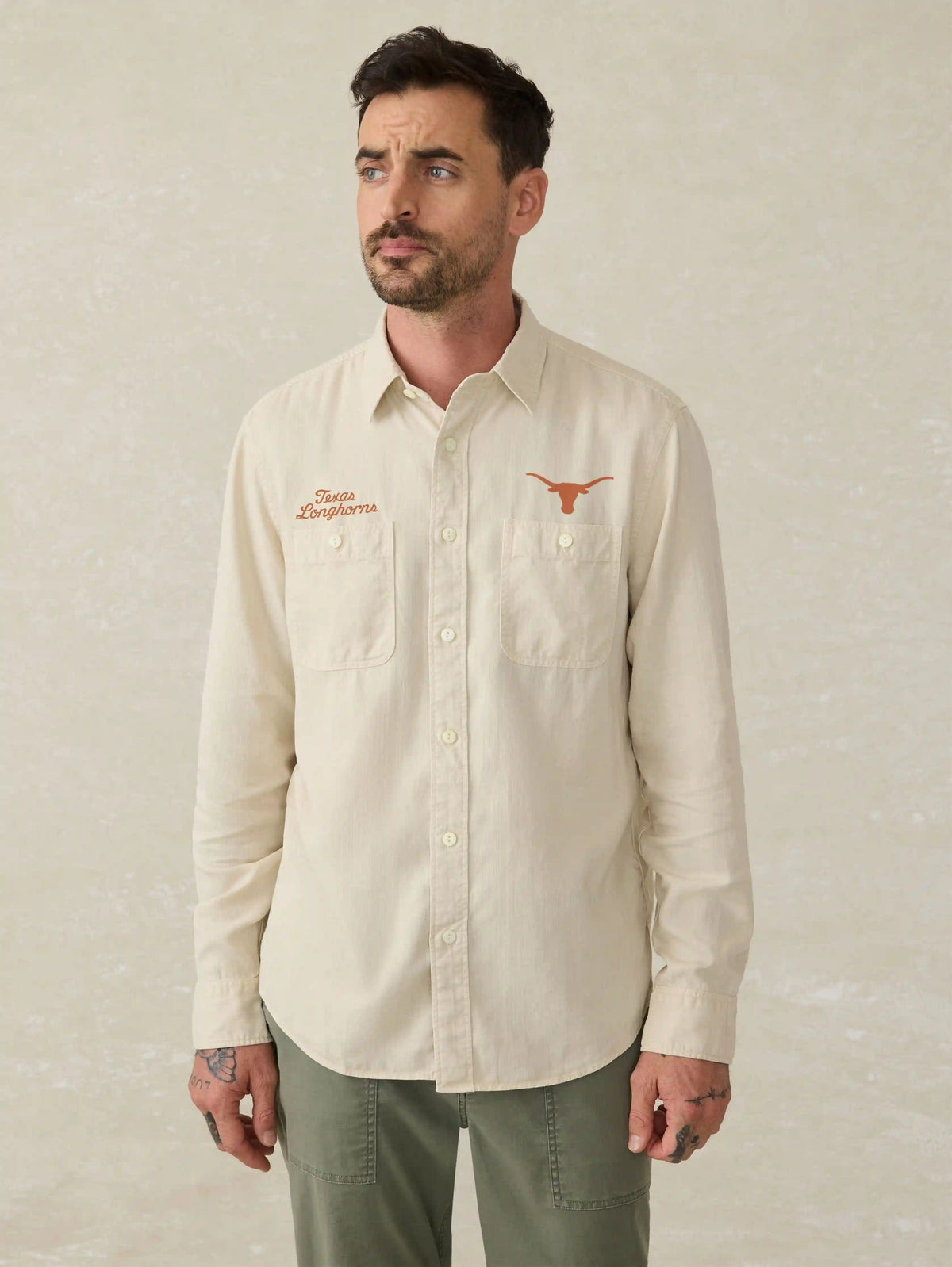 University of Texas Tried & True Chambray Workshirt - Coastal Cream