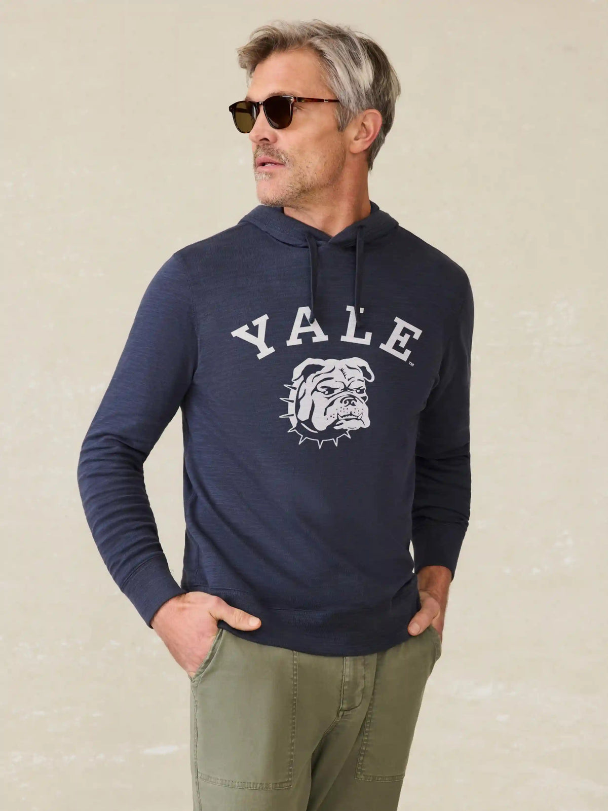 Yale Sunwashed Slub Hoodie - Blue Nights