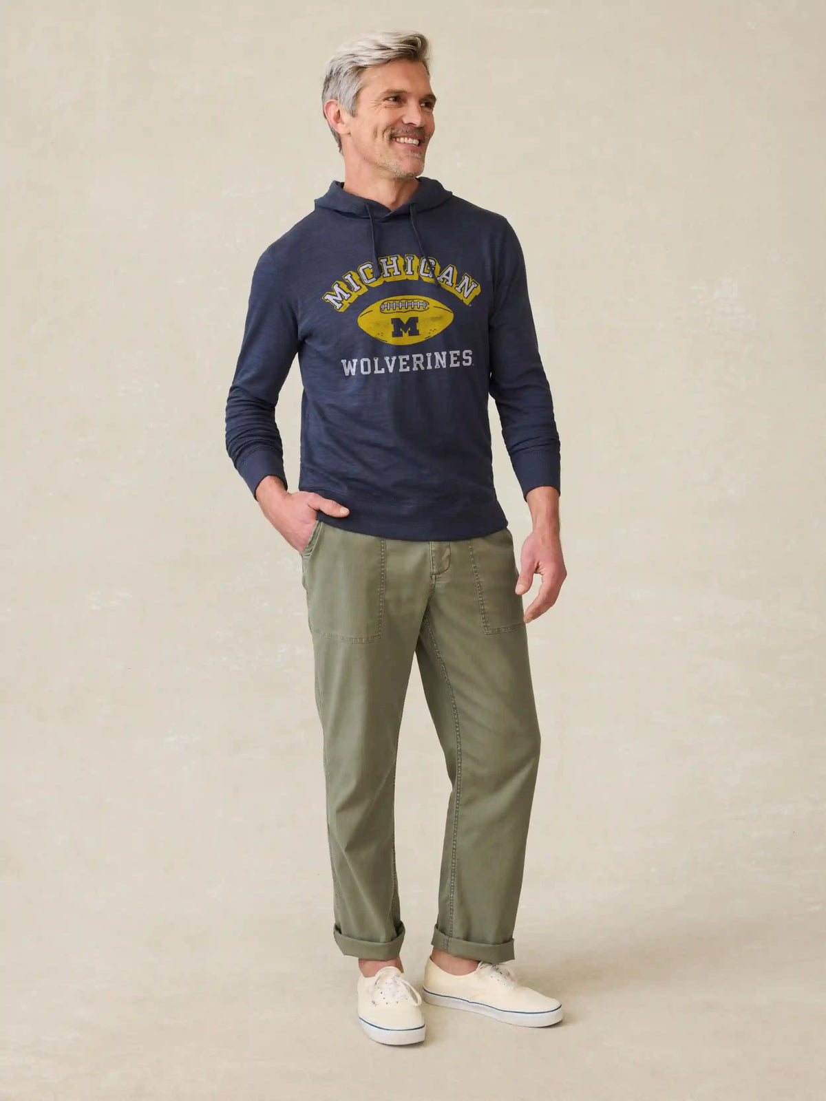 University of Michigan Sunwashed Organic Hoodie - Blue Nights
