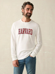 Harvard Sunwashed Organic Crew - White
