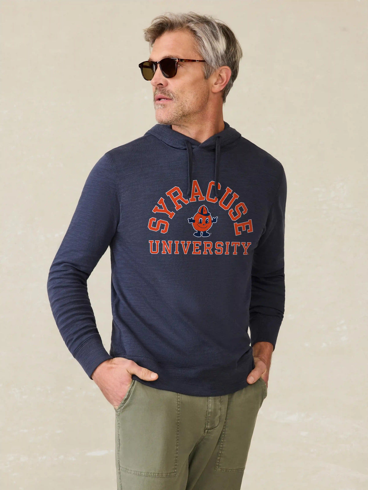 Syracuse University Sunwashed Slub Hoodie - Blue Nights