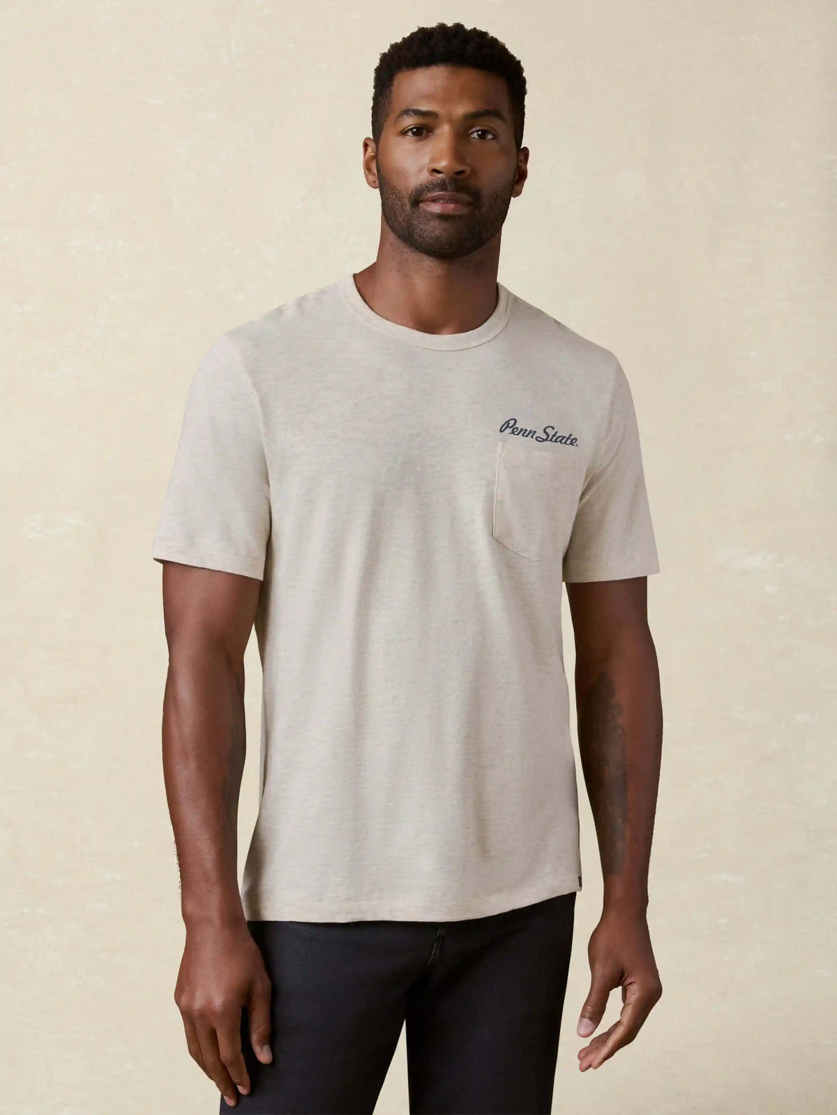 Penn State Sunwashed Pocket Tee - Island Dune Heather