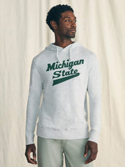 Michigan State Sunwashed Slub Hoodie - Light Grey Heather