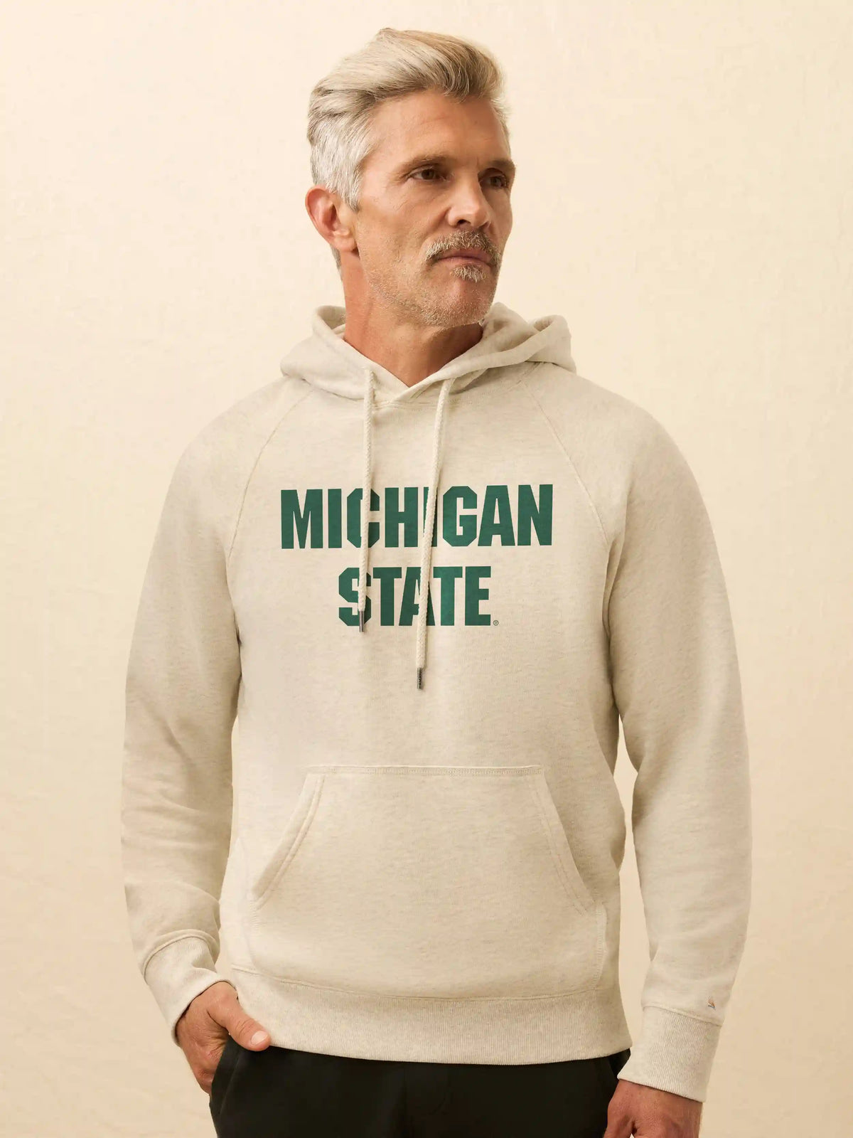 Michigan State High Standard Fleece Hoodie - Antique Ivory Heather