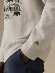 Faherty x Parks Project Great Smoky Mountains High Standard Fleece Crewneck - Great Smoky Mountains Antique Ivory Heather