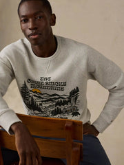 Faherty x Parks Project Great Smoky Mountains High Standard Fleece Crewneck - Great Smoky Mountains Antique Ivory Heather