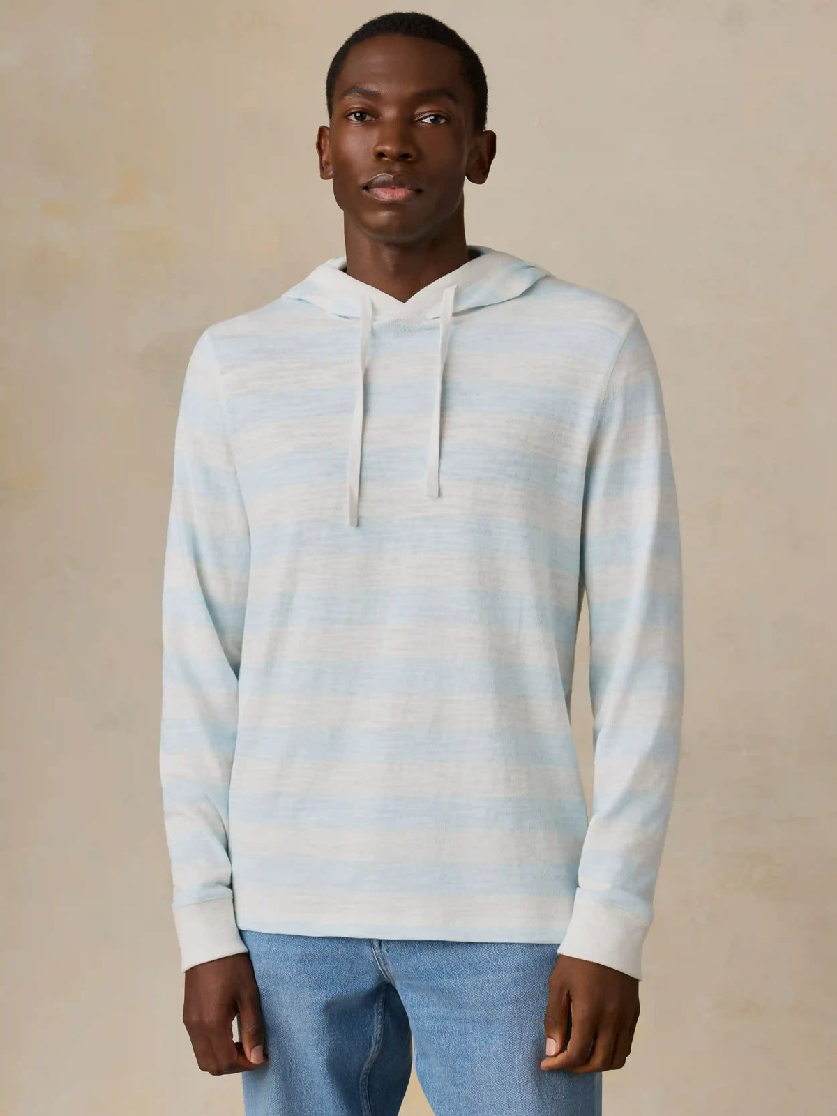 Sunwashed Organic Hoodie - Beach Sky Stripe