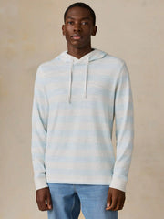 Sunwashed Organic Hoodie - Beach Sky Stripe