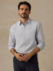 Laundered Oxford Shirt - Classic Blue Stripe