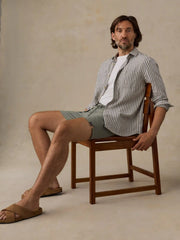 Palmetto Shirt - Cloud Marine Stripe