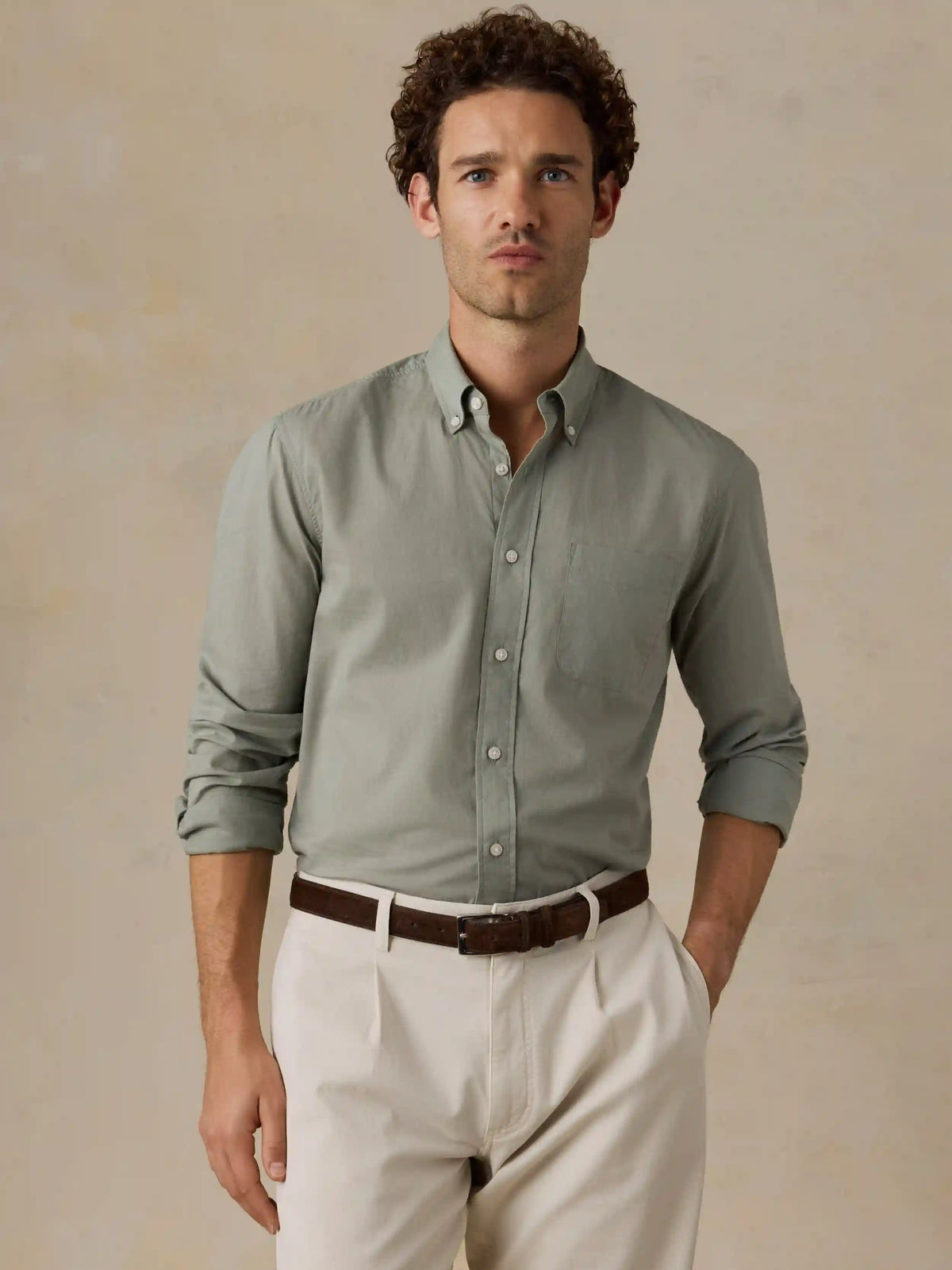 Long-Sleeve Weightless Cotton Shirt - Coastal Sage