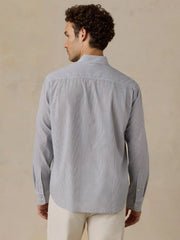 Long-Sleeve Weightless Cotton Shirt - Ivory Lake Stripe
