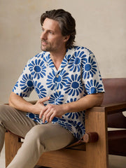 Short-Sleeve Linen Camp Shirt - Antilles Blue Suns