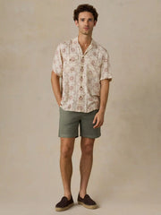 Short-Sleeve Bali Camp Shirt - Cream Sunburst Bloom