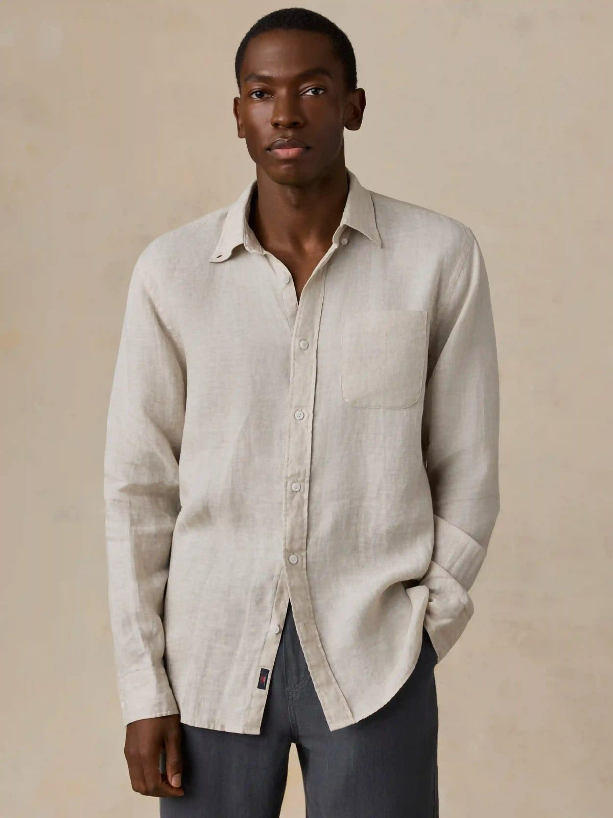 Sunwashed Linen Shirt - Castle Stone