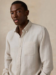 Sunwashed Linen Shirt - Castle Stone