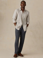 Sunwashed Linen Shirt - Castle Stone