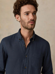 Sunwashed Linen Shirt - Navy Bay