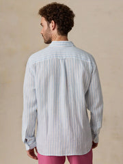 Sunwashed Linen Shirt - Blue Island Stripe