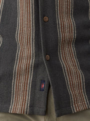 Short-Sleeve Oasis Camp Shirt - Charcoal Rust Stripe