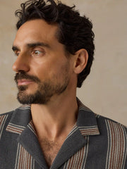 Short-Sleeve Oasis Camp Shirt - Charcoal Rust Stripe