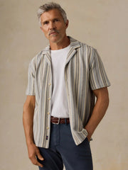 Short-Sleeve Oasis Camp Shirt - Lake Shore Stripe