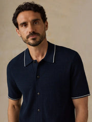Short-Sleeve Sweater Shirt - Abyss Navy