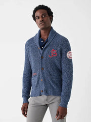 St. John's Marled Cotton Cardigan - Navy Night Marl