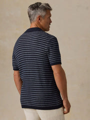 Short-Sleeve Sweater Shirt - Northern Depths Stripe