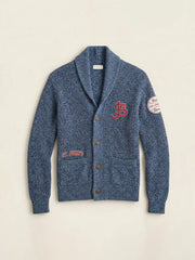 St. John's Marled Cotton Cardigan - Navy Night Marl