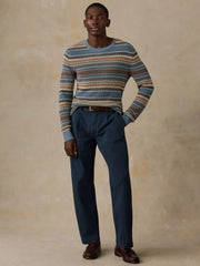 Sunwashed Crewneck Sweater - Teal Sands Stripe