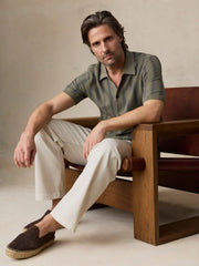 Short-Sleeve Sweater Shirt - Olive Safari Stripe