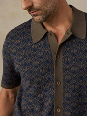 Short-Sleeve Sweater Shirt - Inland Palm Mosaic