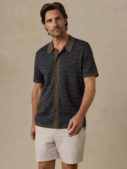 Short-Sleeve Sweater Shirt - Inland Palm Mosaic
