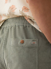 Corduroy Drawstring Utility Short - Coastal Sage