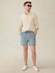 Corduroy Drawstring Utility Short - Light Flint