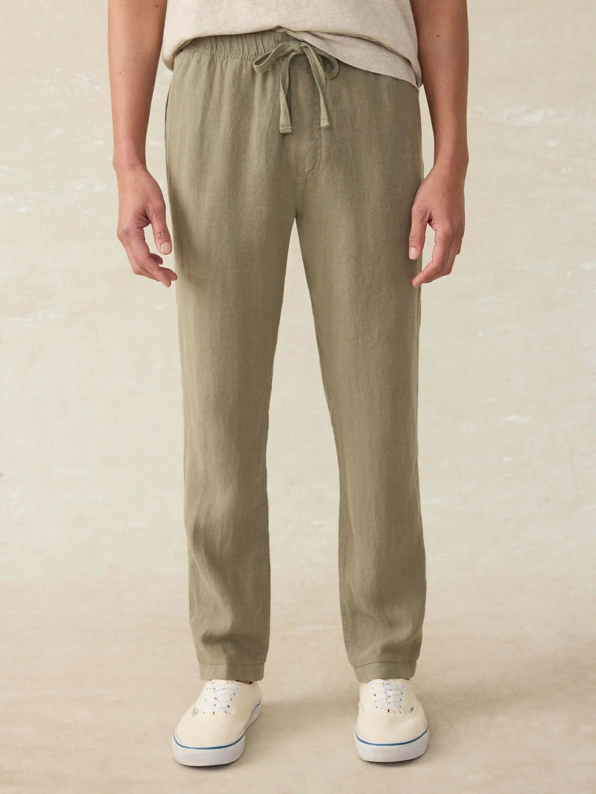 Linen Drawstring Pant - Canyon Olive