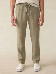Linen Drawstring Pant - Canyon Olive