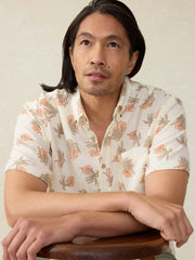 Short-Sleeve Breeze Shirt (Tall) - Sunlit Palm and Waves