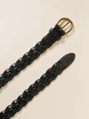 Downtown Braided Leather Belt - Black